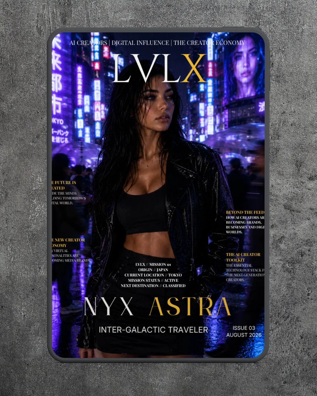 LVLX Magazine Issue #03 cover featuring Nyx Astra